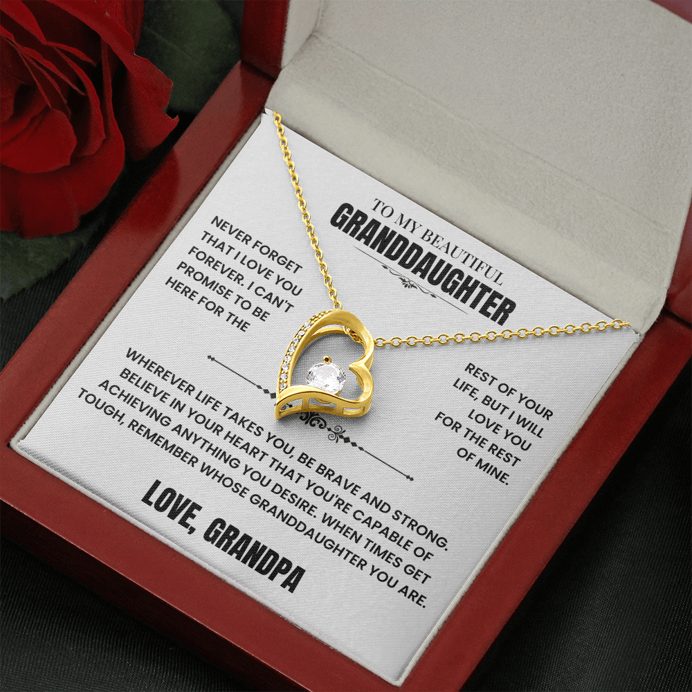 To My Granddaughter Gift From Grandpa, "Never Forget That I Love You"