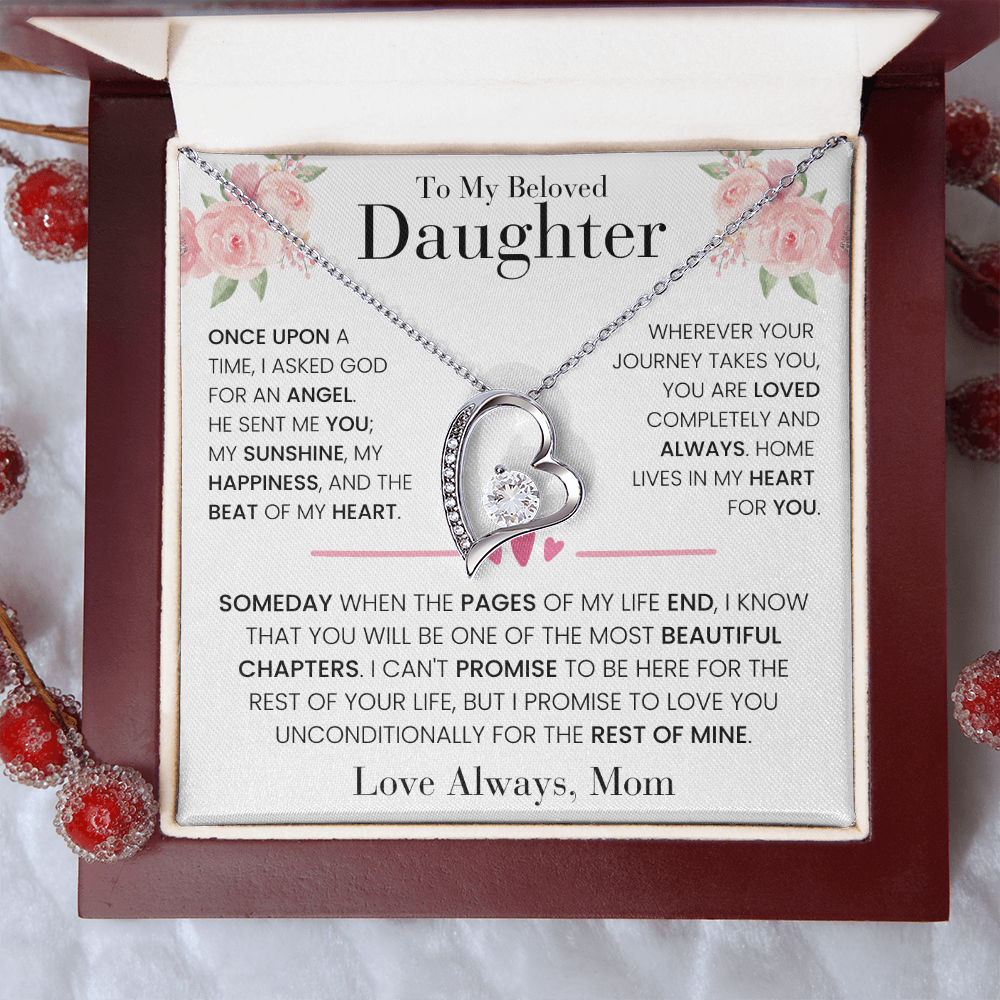 Daughter Gift From Mom, Forever Love Necklace
