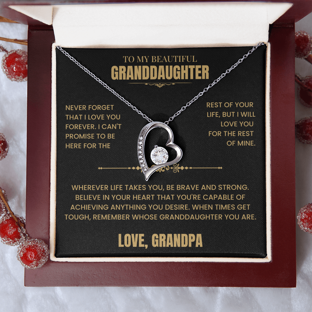 To My Granddaughter Gift From Grandpa, "Never Forget That I Love You"