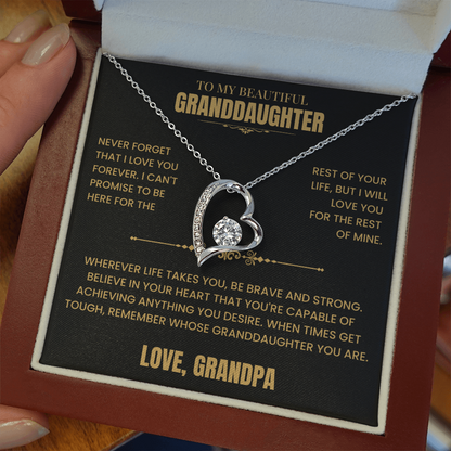 To My Granddaughter Gift From Grandpa, "Never Forget That I Love You"