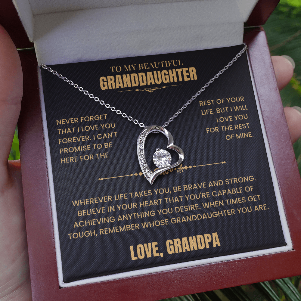 To My Granddaughter Gift From Grandpa, "Never Forget That I Love You"