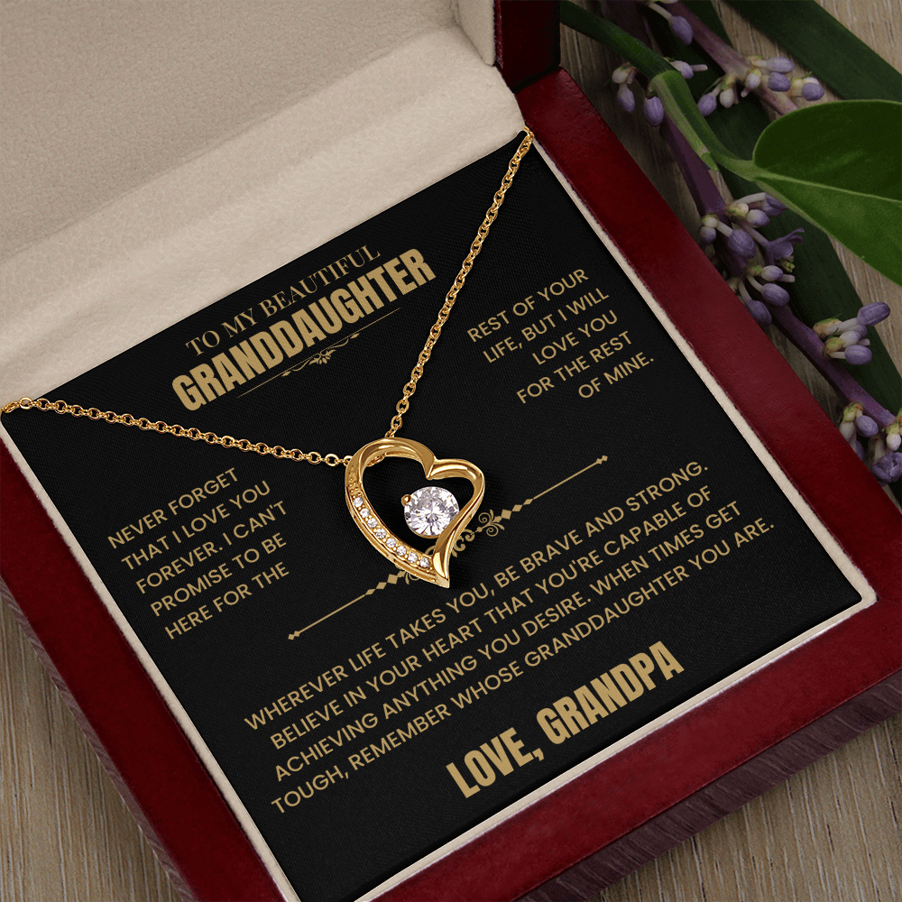 To My Granddaughter Gift From Grandpa, "Never Forget That I Love You"