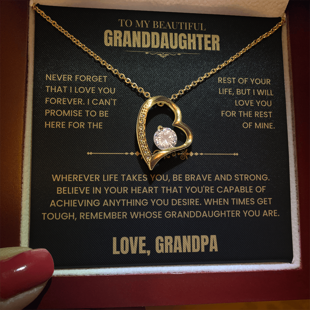 To My Granddaughter Gift From Grandpa, "Never Forget That I Love You"