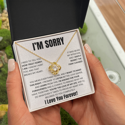 Apology Gift For Her -  Love Knot Necklace