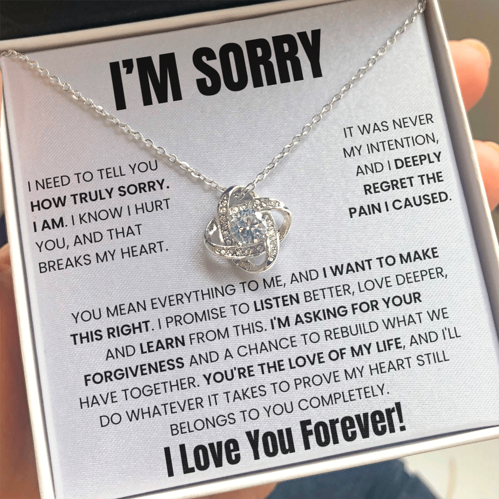 Apology Gift For Her -  Love Knot Necklace