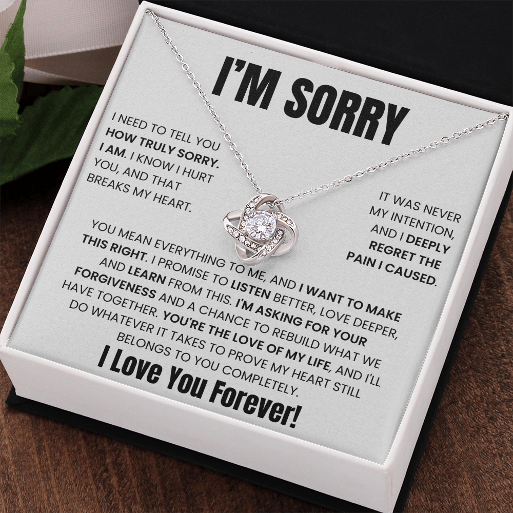 Apology Gift For Her -  Love Knot Necklace