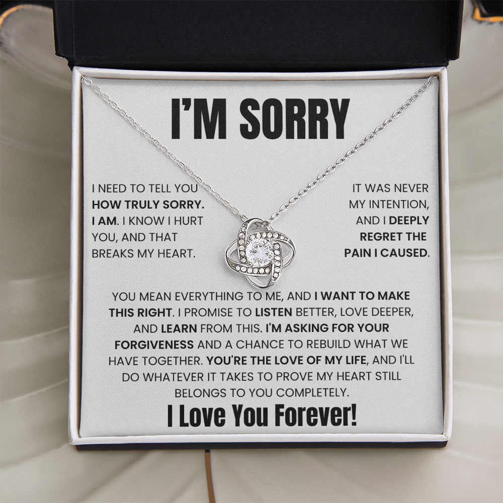 Apology Gift For Her -  Love Knot Necklace