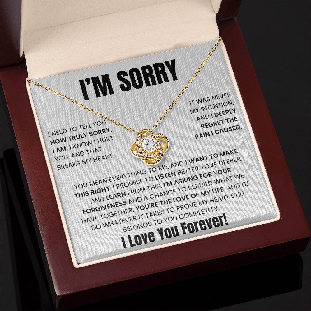 Apology Gift For Her -  Love Knot Necklace