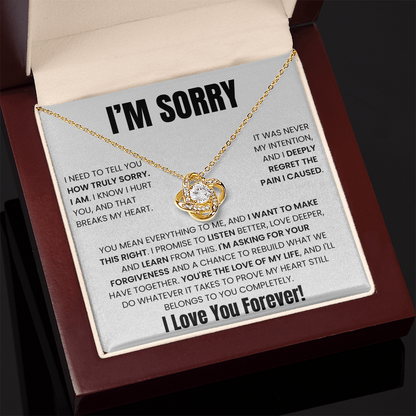 Apology Gift For Her -  Love Knot Necklace