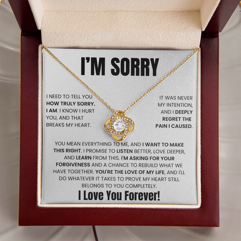 Apology Gift For Her -  Love Knot Necklace