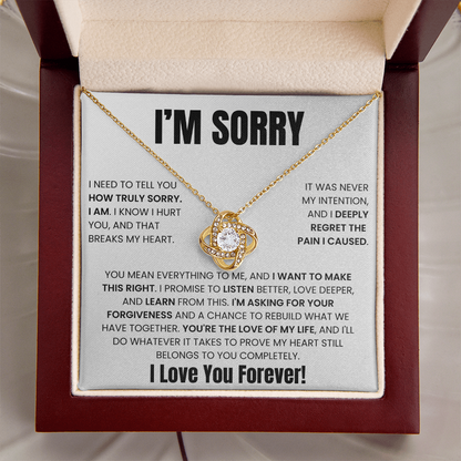 Apology Gift For Her -  Love Knot Necklace