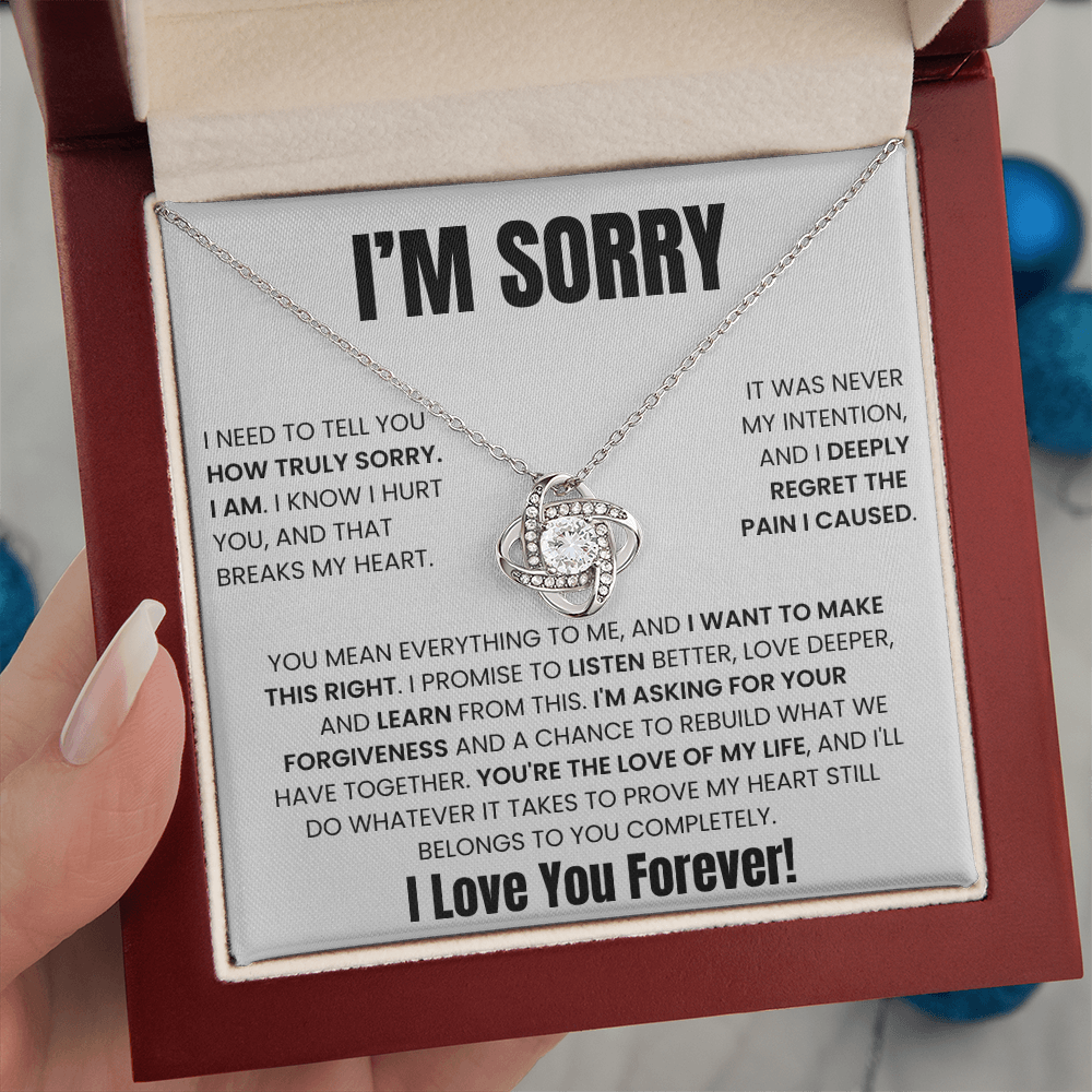 Apology Gift For Her -  Love Knot Necklace