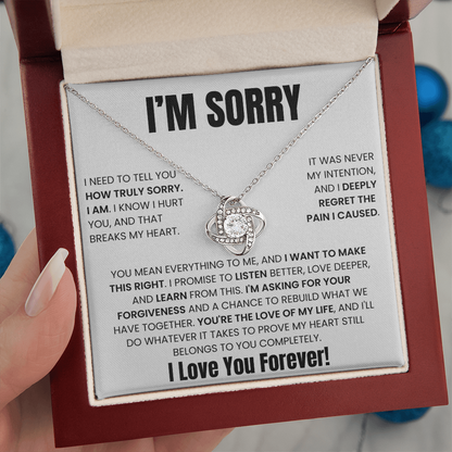 Apology Gift For Her -  Love Knot Necklace