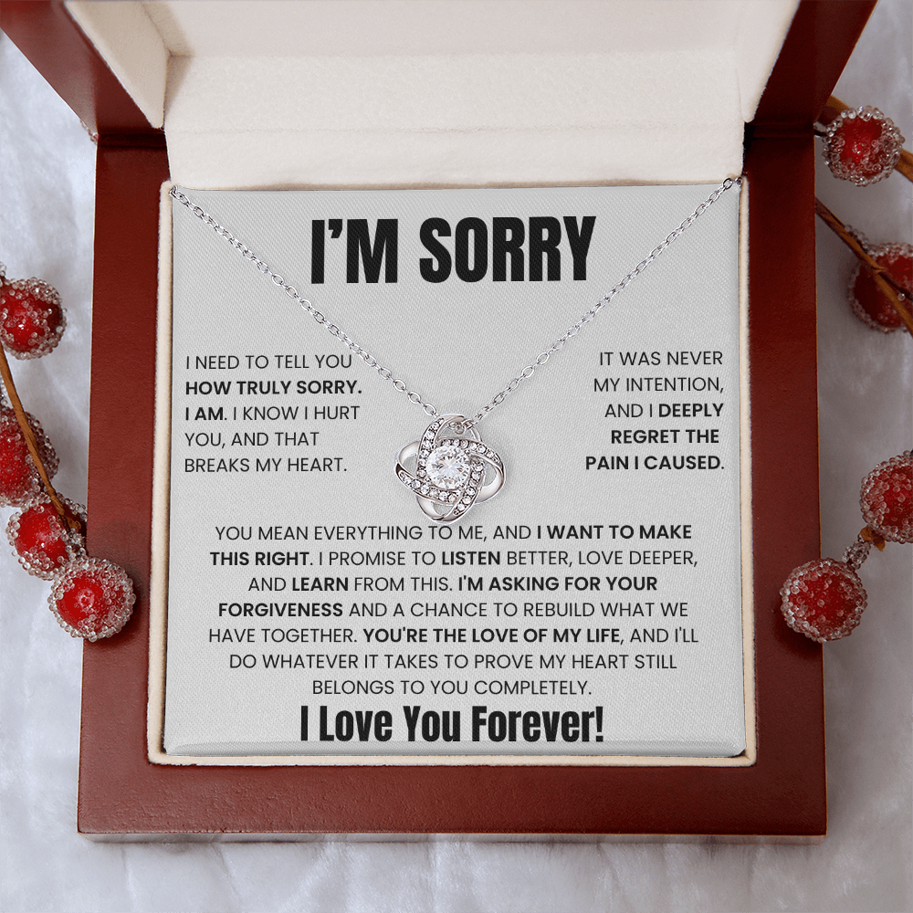 Apology Gift For Her -  Love Knot Necklace