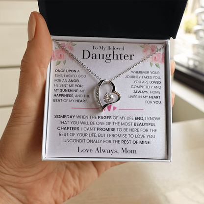 Daughter Gift From Mom, Forever Love Necklace