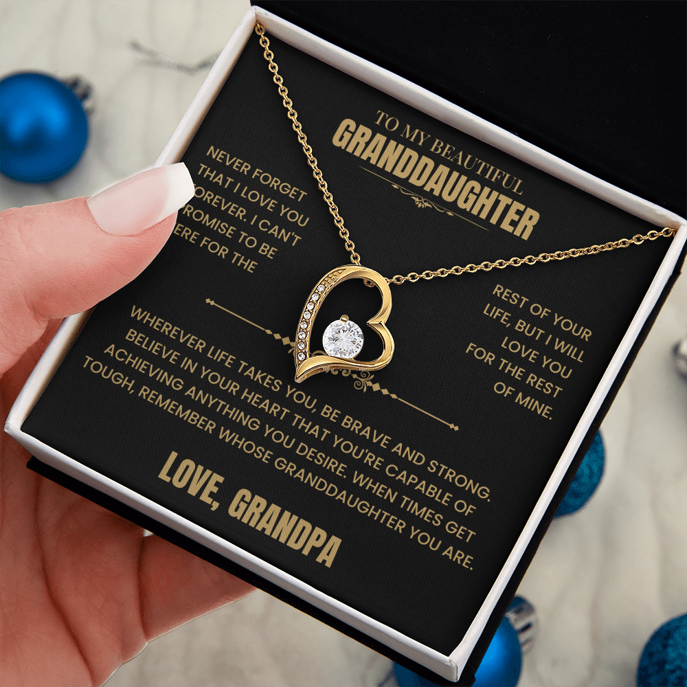 To My Granddaughter Gift From Grandpa, "Never Forget That I Love You"