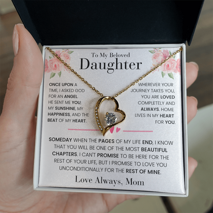 Daughter Gift From Mom, Forever Love Necklace